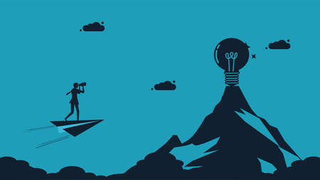 Discover new business ideas. Leader of new ideas and innovations. business concept vectorのイラスト素材