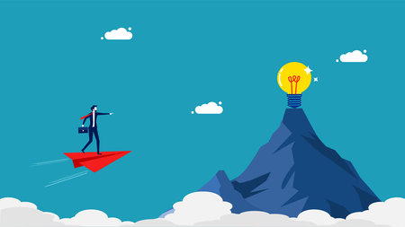 Discover new business ideas. Leader of new ideas and innovations. business concept vectorのイラスト素材