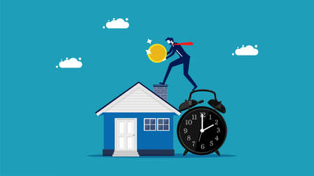 Real estate investment. Investors saving long term to buy a house.のイラスト素材