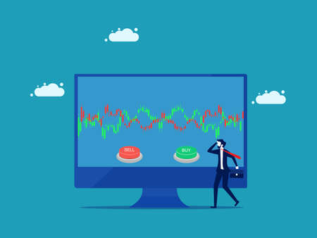 Businessman trading stocks online. investment concept vector illustration epsのイラスト素材