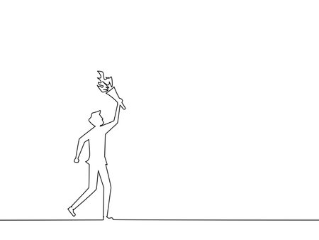 Business leaders. Businessman with torches. business concept vector illustrationのイラスト素材