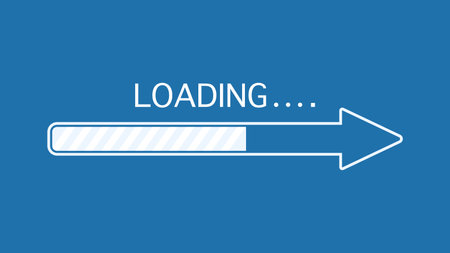 loading. loading icon flat design isolated on blue background. vector illustration epsのイラスト素材