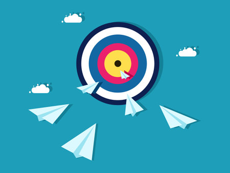 Paper plane heading towards the goal. business concept vector illustration epsのイラスト素材
