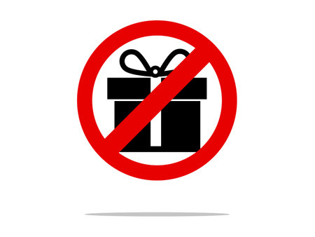 No gift policy. Ban gift box. No surprise and birthday. Parcels are forbidden to go to a party. vectorのイラスト素材
