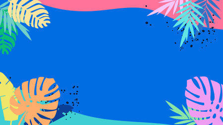 Summer time. Background of panoramic landscape of sea and beach and summer post template vector