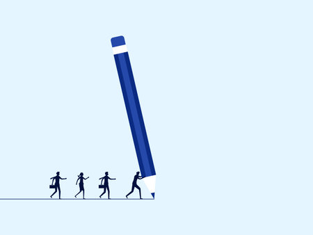 Businessman leader writing corporate path. organizational development concept vectorのイラスト素材