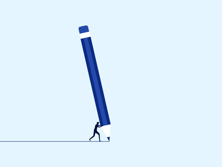 Businessman writes his own path. life development concept vectorのイラスト素材