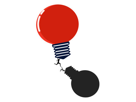 The value of knowledge. business man holding a big creative light bulb vectorのイラスト素材