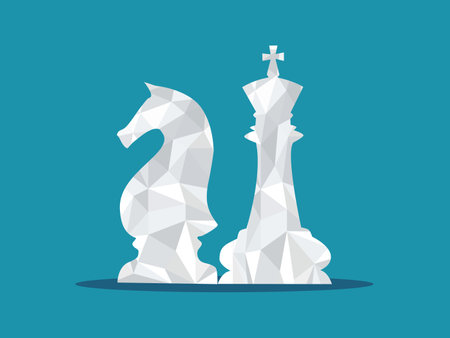 Polygon Chess Knight. icon for business presentation vectorのイラスト素材