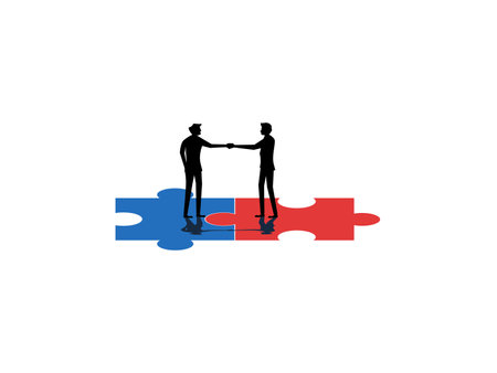 Mergers and Acquisitions. business people shake hands and negotiate successfully vectorのイラスト素材