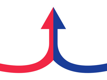 The arrows are unified. Partnerships and growth. business concept vector vectorのイラスト素材