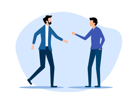 Conversation or brainstorming. Team communication. Colleagues in business team discussing work vectorのイラスト素材