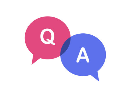 Q&A speech bubble. Problem solving ideas or advice. Conversation with questions and answers vectorのイラスト素材