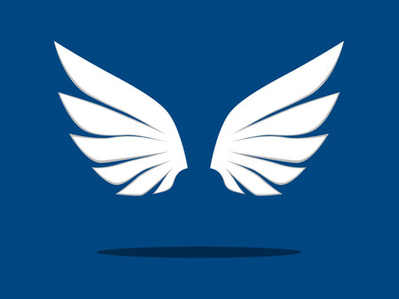 Bird wings or white angels. Pair of wings. Vector illustration epsのイラスト素材