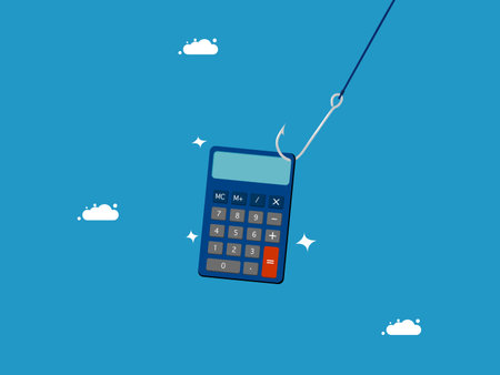 Account fraud. Calculator on the hook. vectorのイラスト素材