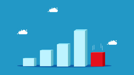 decline of business. Declining bar chart. vectorのイラスト素材
