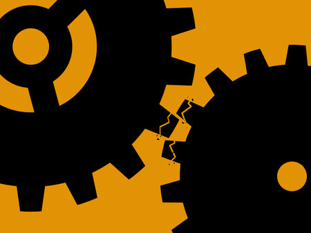 Connectivity problems. The gear mechanism is broken. vectorのイラスト素材
