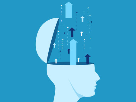 arrow shoots out of head. concept of development vectorのイラスト素材