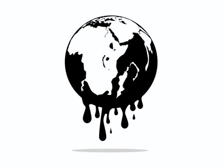 Melting Earth icon, Climate Change vector illustrationのイラスト素材