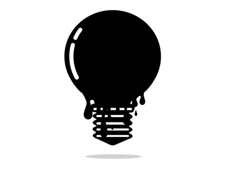 Knowledge depreciates. light bulb melted icon. vector illustrationのイラスト素材