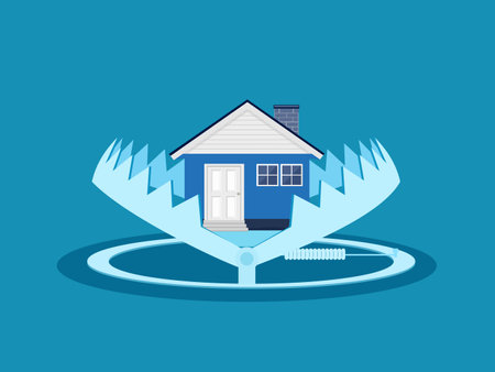 Real estate fraud. House in a bear trap Vector illustrationのイラスト素材