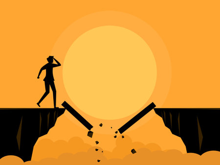 Risky business. Businessman in crisis or danger vectorのイラスト素材