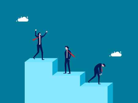 Business people standing on the podium. concept of victory and loss vectorのイラスト素材