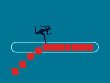 Take time to control your life. Businesswoman on bar loading vector illustrationのイラスト素材