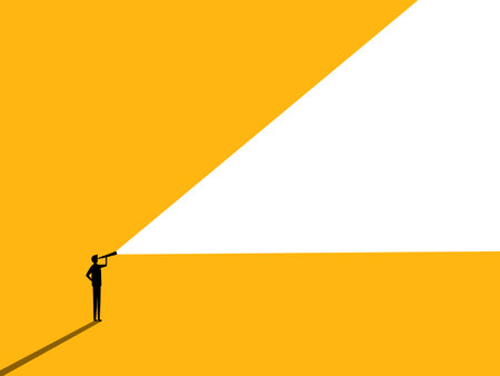 Vision, businessman with leadership ideas. vector illustrationのイラスト素材