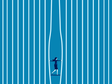 Escape. Businessman released from prison. vectorのイラスト素材