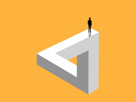 Confident businessman on the triangle. Vectorのイラスト素材