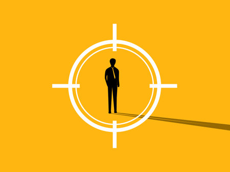 Focus, precision, target audience. Businessmen are targeted. vectorのイラスト素材
