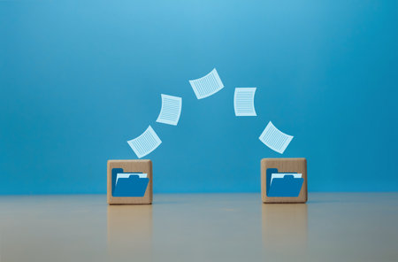 Send document files via the Internet, transfer data files between folders, backup dataの写真素材