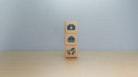 HSE, business and organization icons, health and safety environment concept, industrial work standardsの写真素材
