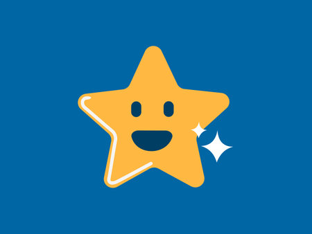 star smiling and sparkling. vector illustration