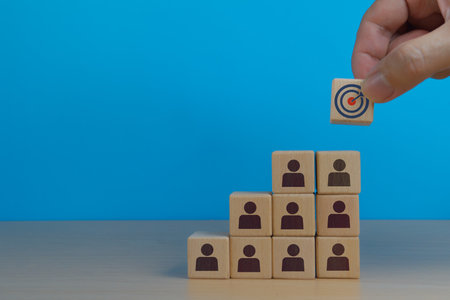 People have the same goal, hands are setting goals for the teamの写真素材