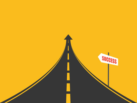 Growth arrow path with signpost to success.のイラスト素材