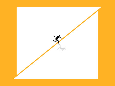 Life Opportunity, Businessman Jumps Out of His Area to Other Areasのイラスト素材