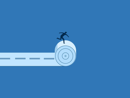 Profession, man paves the road to create his own pathのイラスト素材