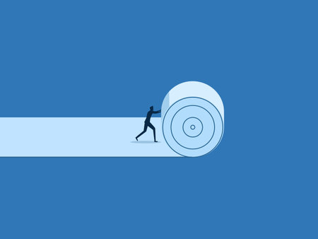 Profession, Businessman paves the road to create his own pathのイラスト素材