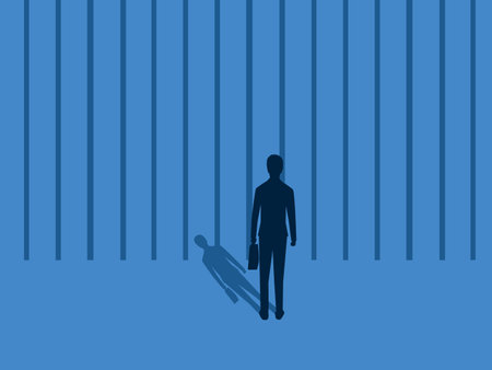 Lack of freedom, businessmen are in cagesのイラスト素材