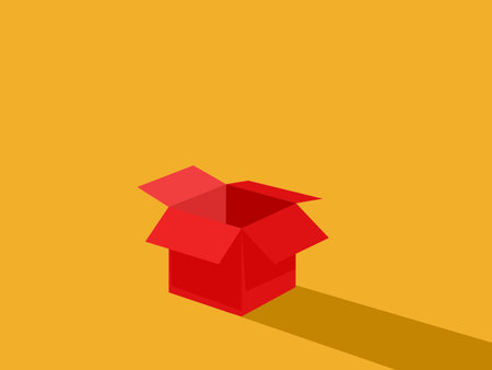 Think outside the box, the open red boxのイラスト素材