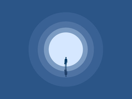 Businessman in the tunnel finds the lightのイラスト素材