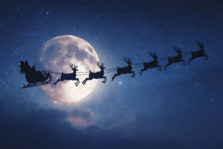 Santa Claus and reindeerの素材