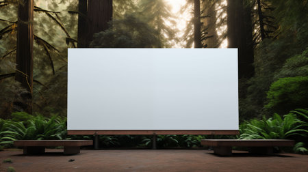 white blank billboard displaying, mock up, Pacific forestの素材