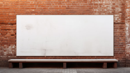 Blank white billboard with metallic frame, mockup for digital poster or signageの素材