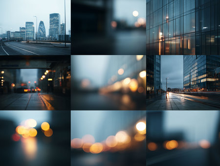urban city backgrounds, photorealistic, isolated or blurredの素材