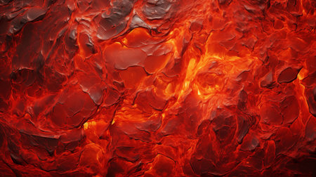 Abstract texture of molten or forged metal surface, glowing orange-red, high contrast, hot industrial atmosphereの素材