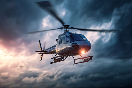 rescue helicopter is flyingの素材