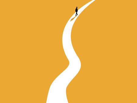 Businessman walking along the pathのイラスト素材